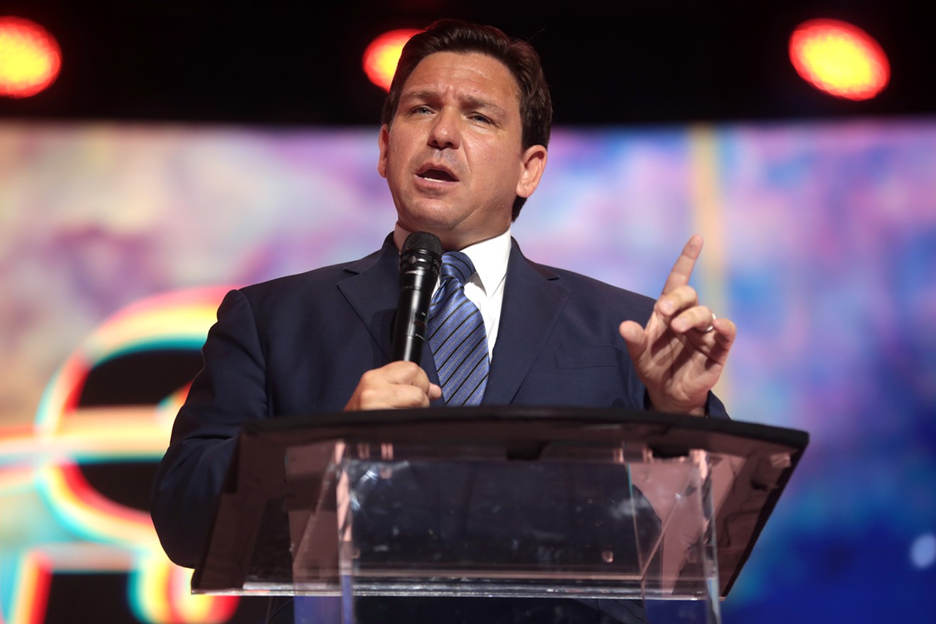Gov. Ron DeSantis speaks to attendees at the 2022 Student Action Summit at the Tampa Convention Center in Tampa, Florida.