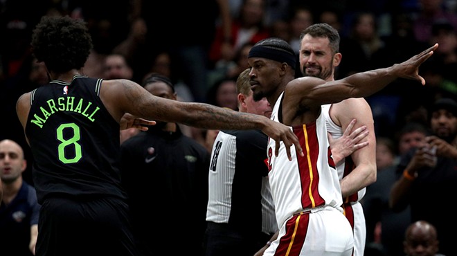 Miami Heat's Jimmy Butler in a fight during a game against the New Orleans Pelicans