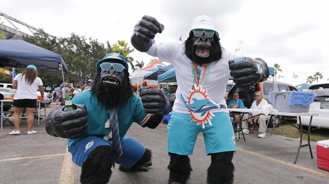 Miami Dolphins fans dressed as apes